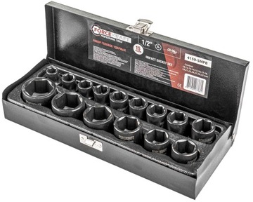 НАБОР УДАРНЫХ ГОЛОВОК В КАССЕТЕ, 15 ЭЛЕМЕНТОВ 1/2