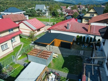 Жестяной гараж с крышей / под дерево / гаражи из листового металла TRANSTAL