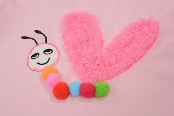 BLUZKA T-SHIRT ROŻOWY gąsieniczka 5/6 H208i