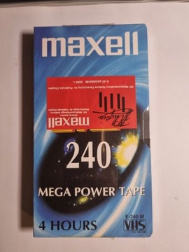 Kaseta nie używana, wciąż w folii - Maxell Mega Power Tape 240, 4 godziny
