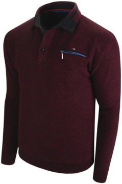 3XL-Sweter -bluza polo z kieszonką na zamek bawełniana DY10/3