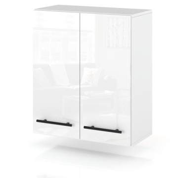 SZAFKA KUCHENNA GÓRNA WISZĄCA 2 DRZWI BIAŁY POŁYSK 60CM