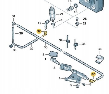 ŁĄCZNIK POMPKI SPRYSKIWACZA AUDI VW 1J0955665E ASO