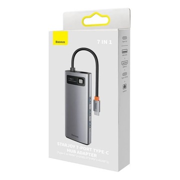 BASEUS HUB adapter przejściówka 7w1 Typ C na 3x USB3.0 / PD / 2x HDMI / RJ4