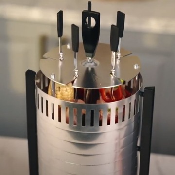 ЭЛЕКТРИЧЕСКИЙ ВРАЩАЮЩИЙСЯ ВЕРТИКАЛЬНЫЙ ГРИЛЬ КЕБАБ ШАШЛЫК ТОСТ 900ВТ