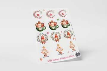 Лист самоклеящихся подарочных наклеек 16 шт.