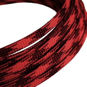 Oplot poliestrowy 4/8mm dł 1m czarno-czerwony T3