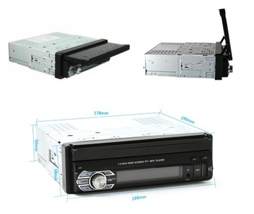 АВТОМОБИЛЬНЫЙ РАДИО 1 DIN 7 ДЮЙМОВ BT С СДВИЖНЫМ ЭКРАНОМ С СЕНСОРНЫМ ЭКРАНОМ ANDROID AUTO CARPLAY