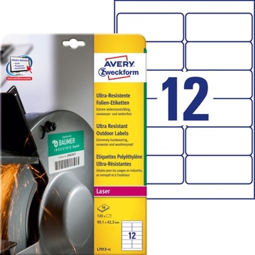 Etykiety Avery L7913-10 polietylenowe Ultra