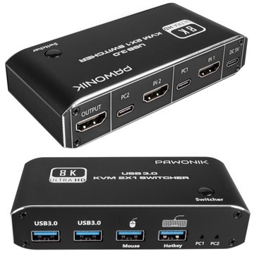 KVM-консоль Переключатель HDMI 2.1 4K120Гц 8K