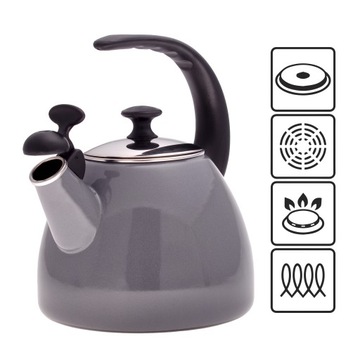 CZAJNIK STALOWY EMALIOWANY 2,5L TRADYCYJNY GWIZDEK