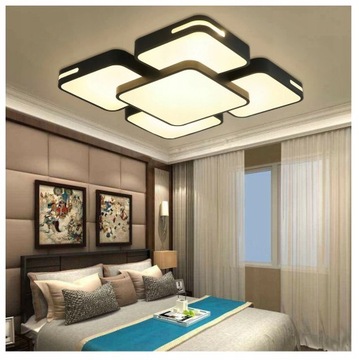 Plafon LED lampa sufitowa kwadrat 48W czarna