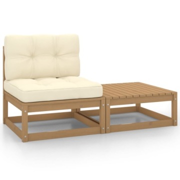 Комплект садовых кресел VidaXL из 2 частей с подиумом