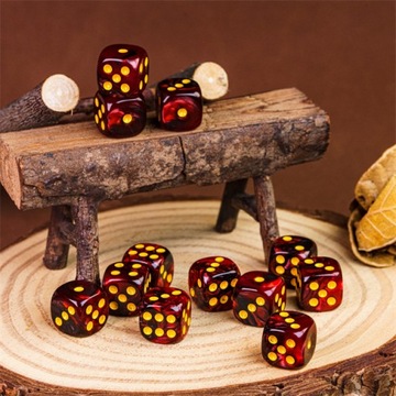 KOSTKA 1,6 CM RPG KLĄTWA RUBINÓW KOŚĆ SZEŚCIOŚCIENNA K6