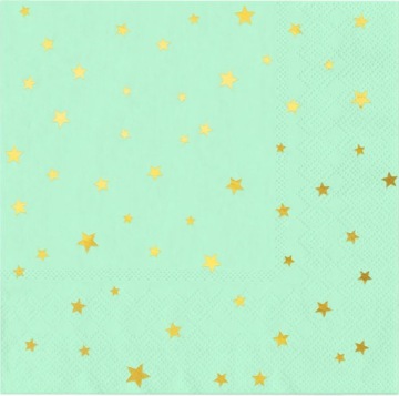 САЛФЕТКИ БУМАЖНЫЕ МЯТНЫЕ СО ЗВЕЗДАМИ-10ШТ-3307