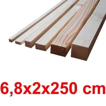 Kantówka strugana 6,8x2x250 cm - ŚWIERK