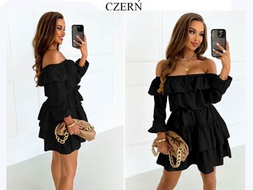 СТИЛЬНОЕ ИСПАНСКОЕ ПЛАТЬЕ, Оборки, Пояс, L/XL