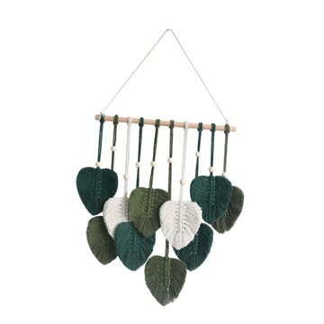 Liście makrama wiszący gobelin ścienny Chic Boho dekoracje ścienne na