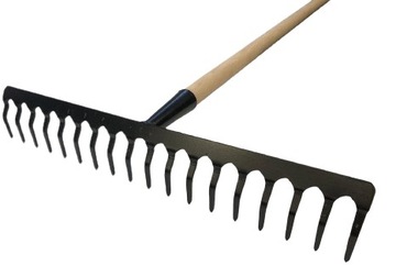 Grabie do ogrodu metalowe z trzonem drewnianym 18 ZĘBÓW PRODUKT POLSKI!