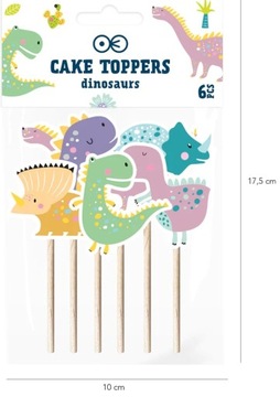 Тортницы ДИНОЗАВРЫ ТОППЕРЫ ГОДОВЫЕ 6 шт 10 см