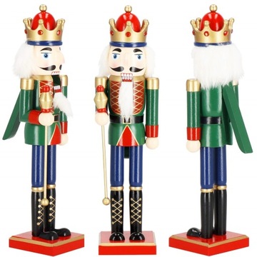 ДЕРЕВЯННАЯ ЩЕЛКУНЧИК XXL 38см статуэтка ПРЕМИУМ РОЖДЕСТВЕНСКОЕ УКРАШЕНИЕ