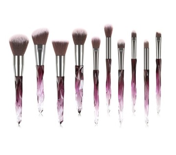 КРИСТАЛЛ ФИОЛЕТОВЫЙ НАБОР ИЗ 10 КИСТЕЙ ДЛЯ МАКИЯЖА
