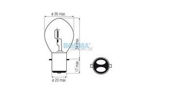 Лампа BOSMA 6В 35/35Вт BA20d