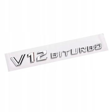 Emblemat znaczek V12 BITURBO CHROM 3D Mega OLSZTYN