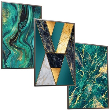30x40 OBRAZY W RAMIE PLAKATY RAMKA MARMUR TURKUS