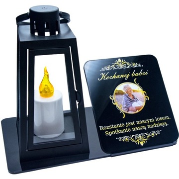 ZNICZ LED STATUETKA ZE ZDJĘCIEM NA CMENTARZ GRÓB