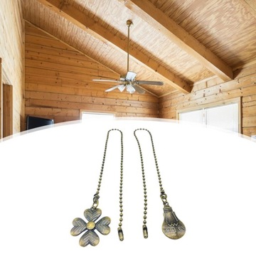 Удлинительная цепочка для вентилятора с украшением в виде шариков. Коричневый потолочный вентилятор