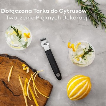 Zestaw barmański do drinków shaker tłuczek nalewaki miarka sitko | srebrny