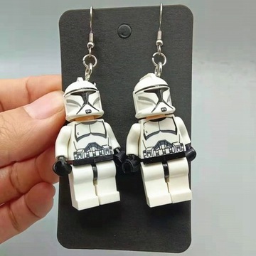 New Trendy Brick Dangle Earrings Figure Toy C