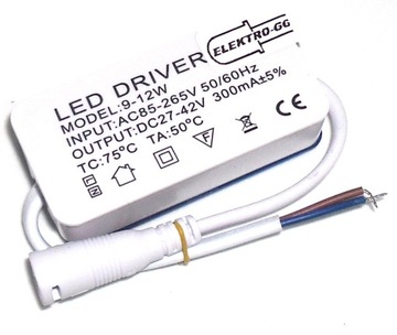 Zasilacz LED Driver 9w- 12w 9-12w 300mA 27-42v do paneli