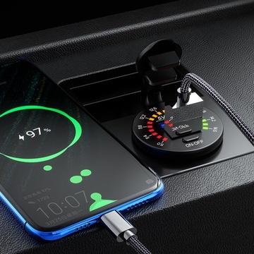 АВТОМОБИЛЬНОЕ ЗАРЯДНОЕ УСТРОЙСТВО 2x USB 4,8 А ВОЛЬТМЕТР