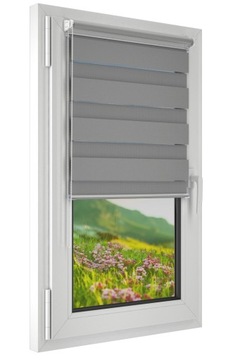 Szara Roleta Zebra Dzień i noc Rolety 71x220 cm