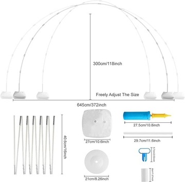 Stojak Na Balony Łuk Stelaż Do Girlandy Balonowej Z Akcesoriami Duży 3 M