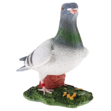 Моделирование скульптуры из фигурок голубей серого и белого цвета.