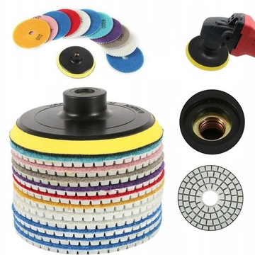 DIAMENTOWE TARCZE POLERSKIE SZLIFIERSKIE DO POLEROWANIA SZLIFOWANIA 11 PCS