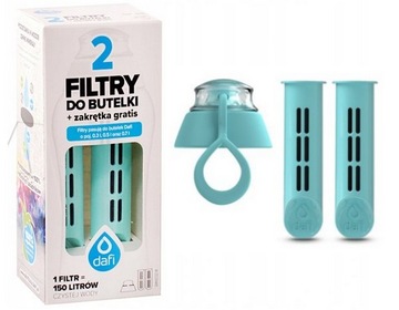 2-PAK FILTRÓW DO BUTELKI DAFI+ZAKRĘTKA mix kolorów