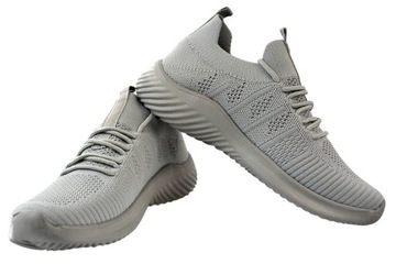 Sneakersy damskie szare lekkie z przewiewnego materiału sznurowane r.39
