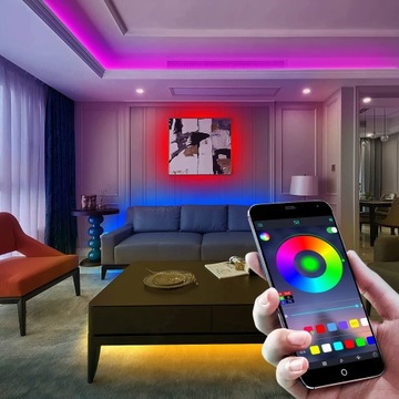 Светодиодная лента RGB 5050 Bluetooth длиной 15 м НАБОР ПРИМЕНЕНИЯ
