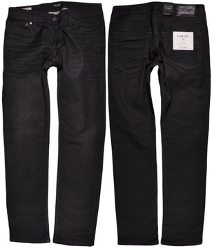 JACK AND JONES spodnie DARK BLUE jeans TIM W29 L34