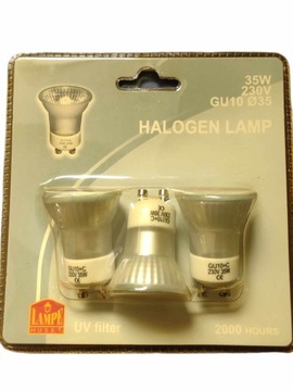 3-pak Żarówka halogenowa 35w gu10 35mm 230v