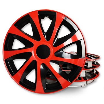 Kołpaki 15 Draco CS Red - Black czerwone UNIWERSALNE komplet 4szt