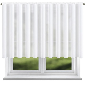 FIRANA WOALOWA GŁADKA KLASYCZNA BIAŁA NA TAŚMIE 400x130cm
