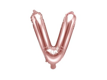 Balon foliowy różowe złoto litera V 35cm