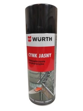 Spray Cynk Jasny Ocynk ANTYKOROZYJNY Powłoka ochronna przed korozją WURTH