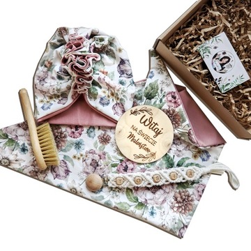 kwiatowy baby gift box pudełko prezentów noworodka