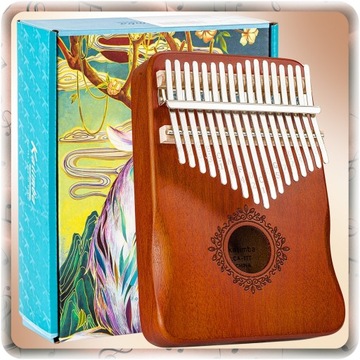 KALIMBA INSTRUMENT PIANINO 17 DREWNIANA AFRYKAŃSKI ZESTAW AKCESORIA + ETUI